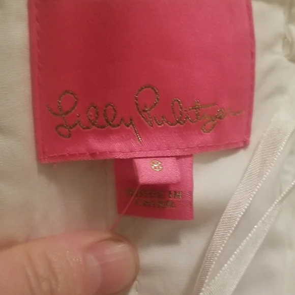 NWT Lilly Pulitzer Strapless Sienna White Lace dress SZ 8 - Picture 8 of 9